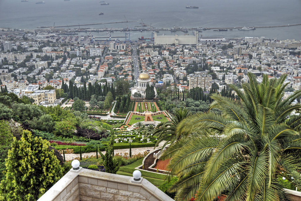 israel – haifa - die gärten der bahai von oben 