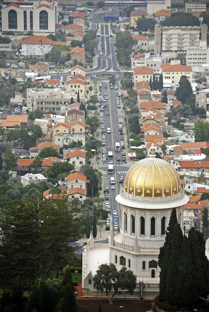 israel – haifa - der schrein des bab von oben